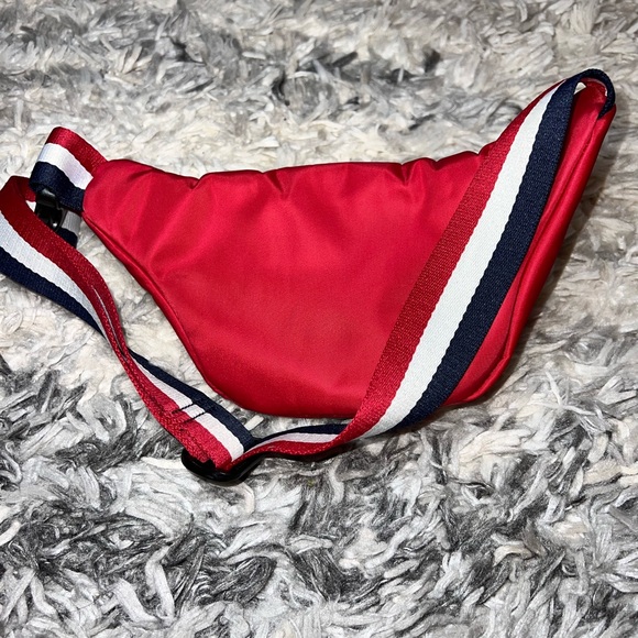 Forever 21 Red Belt Bag with Striped Strap - Picture 4 of 5
